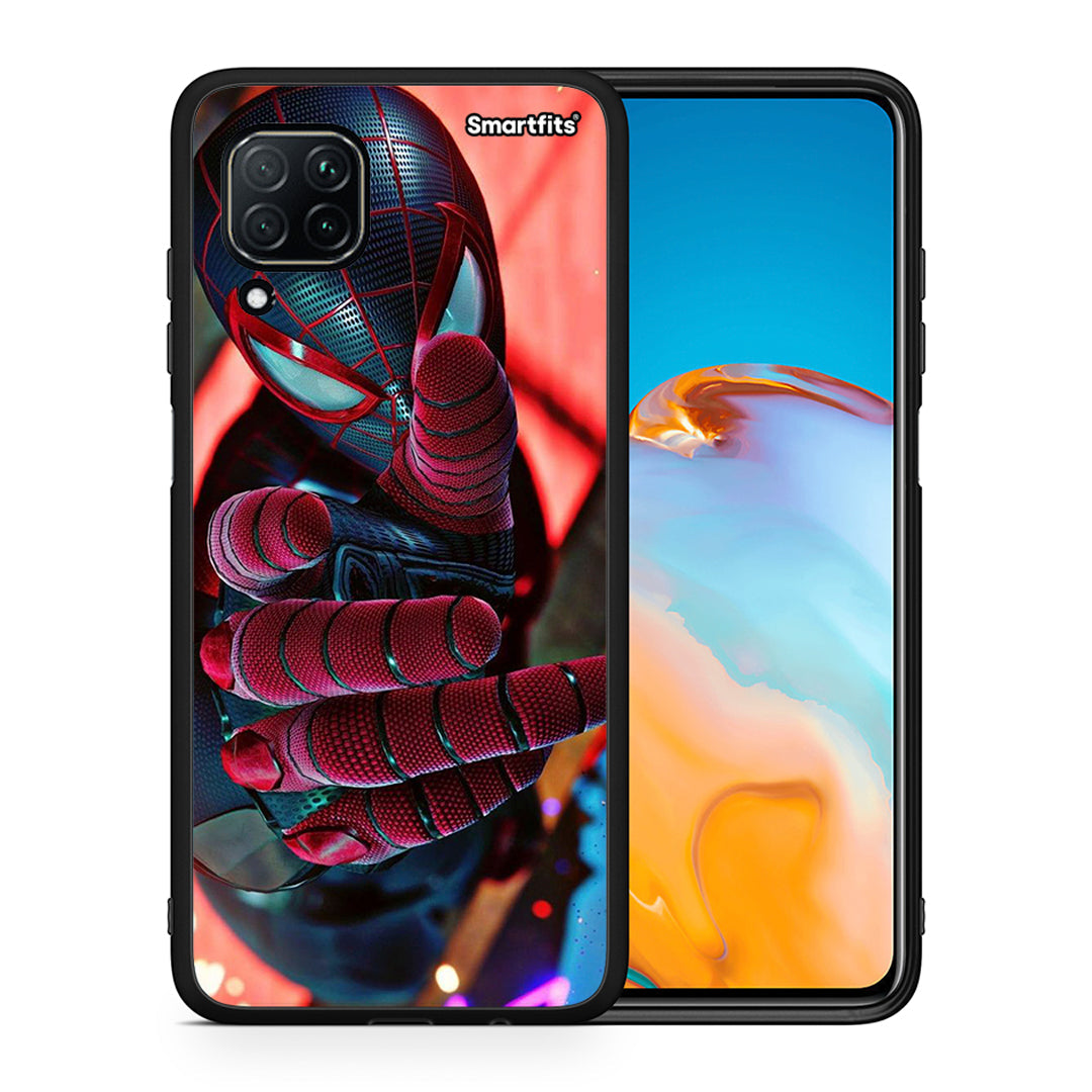 Θήκη Huawei P40 Lite Spider Hand από τη Smartfits με σχέδιο στο πίσω μέρος και μαύρο περίβλημα | Huawei P40 Lite Spider Hand case with colorful back and black bezels