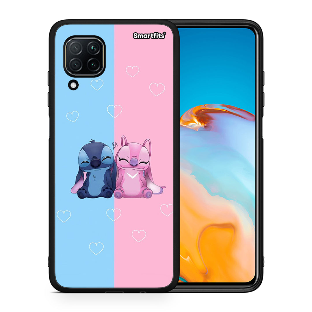 Θήκη Huawei P40 Lite Stitch And Angel από τη Smartfits με σχέδιο στο πίσω μέρος και μαύρο περίβλημα | Huawei P40 Lite Stitch And Angel case with colorful back and black bezels