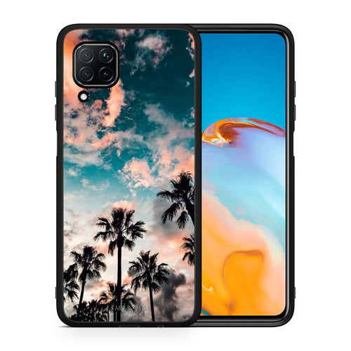 Θήκη Huawei P40 Lite Sky Summer από τη Smartfits με σχέδιο στο πίσω μέρος και μαύρο περίβλημα | Huawei P40 Lite Sky Summer case with colorful back and black bezels