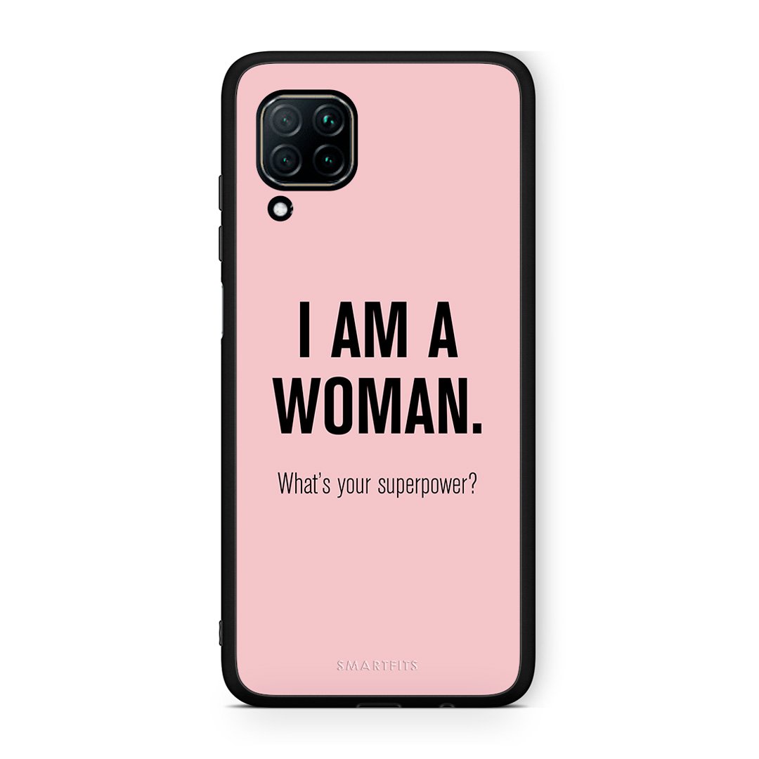 Huawei P40 Lite Superpower Woman θήκη από τη Smartfits με σχέδιο στο πίσω μέρος και μαύρο περίβλημα | Smartphone case with colorful back and black bezels by Smartfits