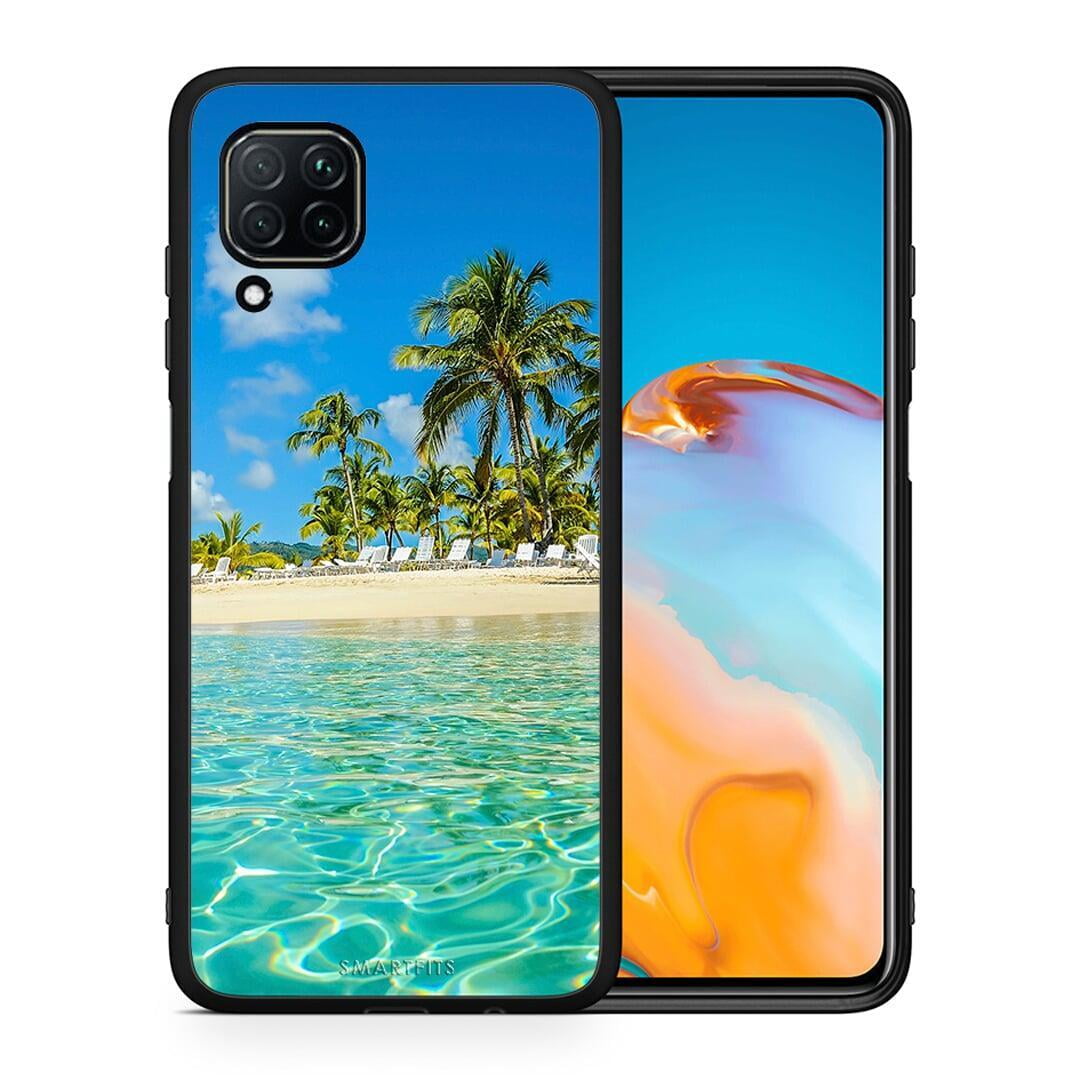 Θήκη Huawei P40 Lite Tropical Vibes από τη Smartfits με σχέδιο στο πίσω μέρος και μαύρο περίβλημα | Huawei P40 Lite Tropical Vibes case with colorful back and black bezels