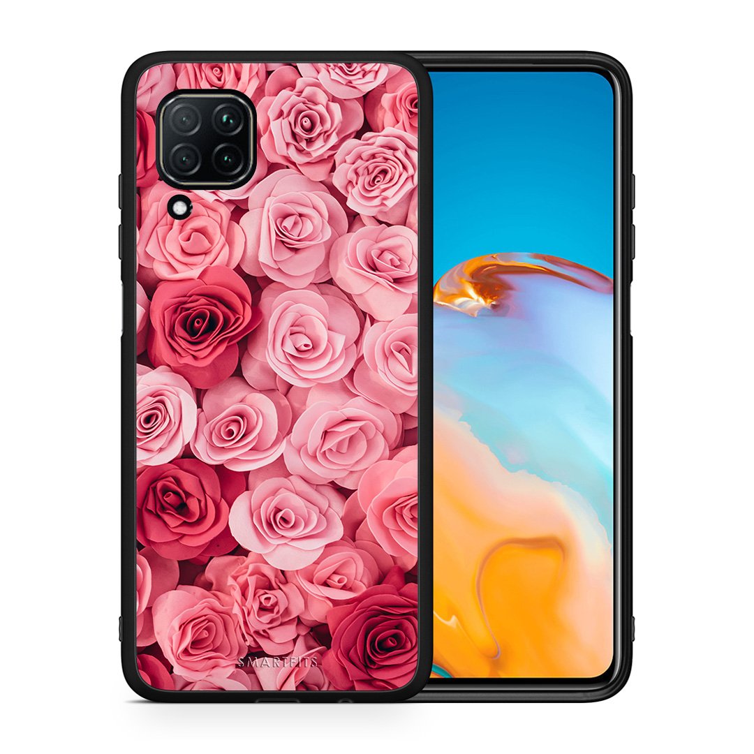 Θήκη Huawei P40 Lite RoseGarden Valentine από τη Smartfits με σχέδιο στο πίσω μέρος και μαύρο περίβλημα | Huawei P40 Lite RoseGarden Valentine case with colorful back and black bezels