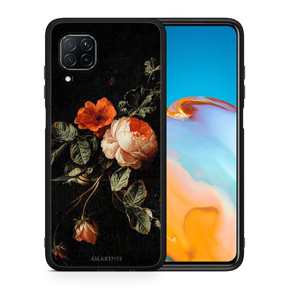 Θήκη Huawei P40 Lite Vintage Roses από τη Smartfits με σχέδιο στο πίσω μέρος και μαύρο περίβλημα | Huawei P40 Lite Vintage Roses case with colorful back and black bezels