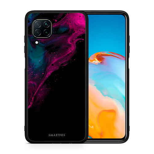 Θήκη Huawei P40 Lite Pink Black Watercolor από τη Smartfits με σχέδιο στο πίσω μέρος και μαύρο περίβλημα | Huawei P40 Lite Pink Black Watercolor case with colorful back and black bezels