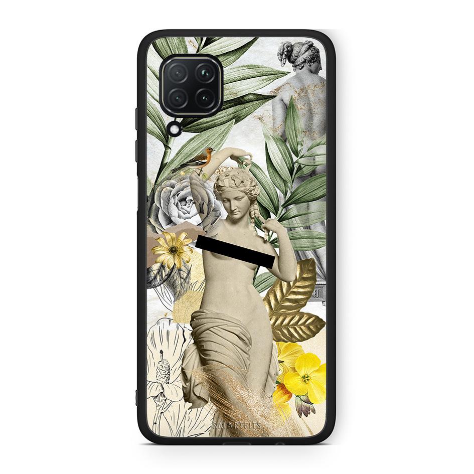 Huawei P40 Lite Woman Statue θήκη από τη Smartfits με σχέδιο στο πίσω μέρος και μαύρο περίβλημα | Smartphone case with colorful back and black bezels by Smartfits