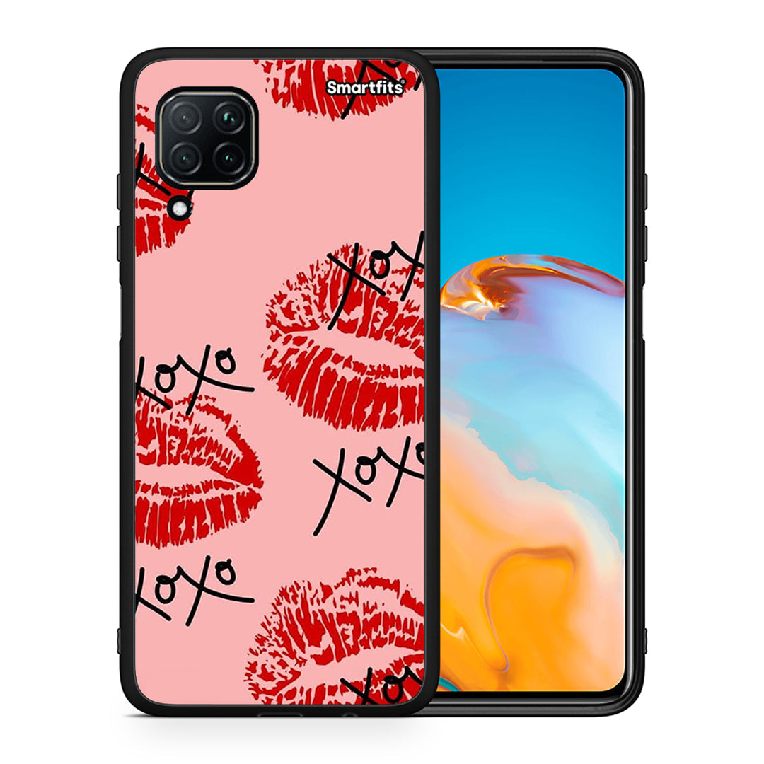 Θήκη Huawei P40 Lite XOXO Lips από τη Smartfits με σχέδιο στο πίσω μέρος και μαύρο περίβλημα | Huawei P40 Lite XOXO Lips case with colorful back and black bezels