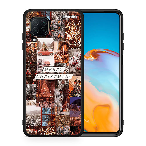 Θήκη Huawei P40 Lite Xmas Collage από τη Smartfits με σχέδιο στο πίσω μέρος και μαύρο περίβλημα | Huawei P40 Lite Xmas Collage case with colorful back and black bezels