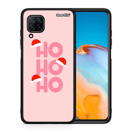 Θήκη Huawei P40 Lite Xmas Ho Ho Ho από τη Smartfits με σχέδιο στο πίσω μέρος και μαύρο περίβλημα | Huawei P40 Lite Xmas Ho Ho Ho case with colorful back and black bezels