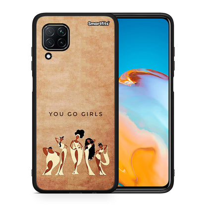 Θήκη Huawei P40 Lite You Go Girl από τη Smartfits με σχέδιο στο πίσω μέρος και μαύρο περίβλημα | Huawei P40 Lite You Go Girl case with colorful back and black bezels