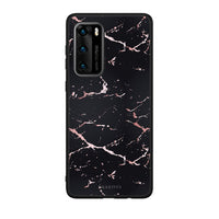 Thumbnail for 4 - Huawei P40  Black Rosegold Marble case, cover, bumper