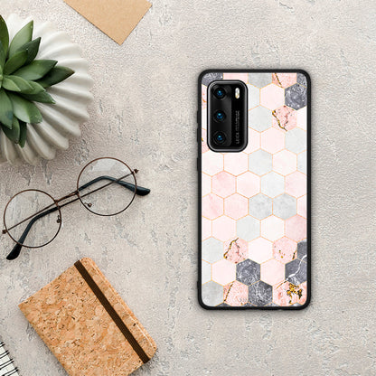 Marble Hexagon Pink - Huawei P40 θήκη