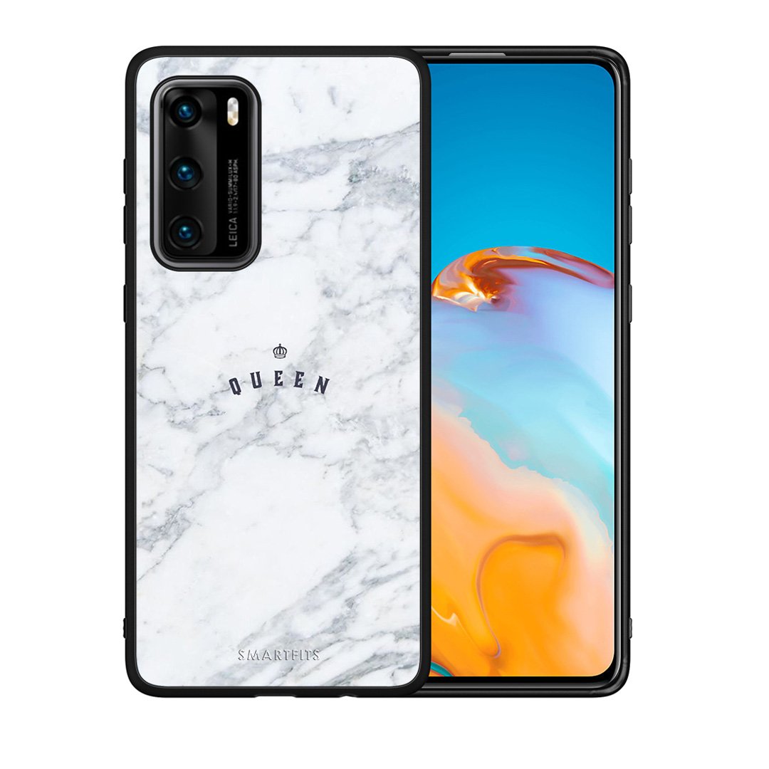 Θήκη Huawei P40 Queen Marble από τη Smartfits με σχέδιο στο πίσω μέρος και μαύρο περίβλημα | Huawei P40 Queen Marble case with colorful back and black bezels