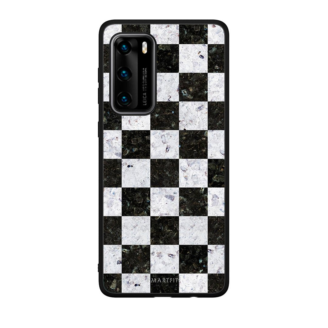 4 - Huawei P40 Square Geometric Marble case, cover, bumper