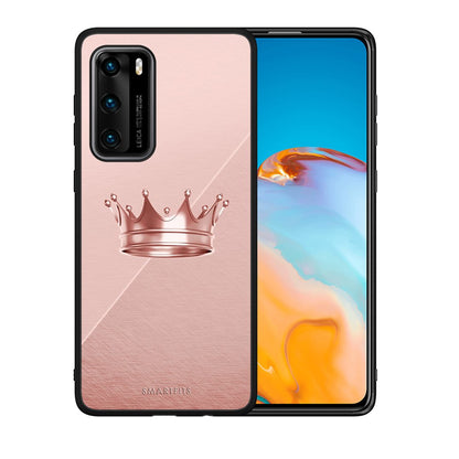Θήκη Huawei P40 Crown Minimal από τη Smartfits με σχέδιο στο πίσω μέρος και μαύρο περίβλημα | Huawei P40 Crown Minimal case with colorful back and black bezels