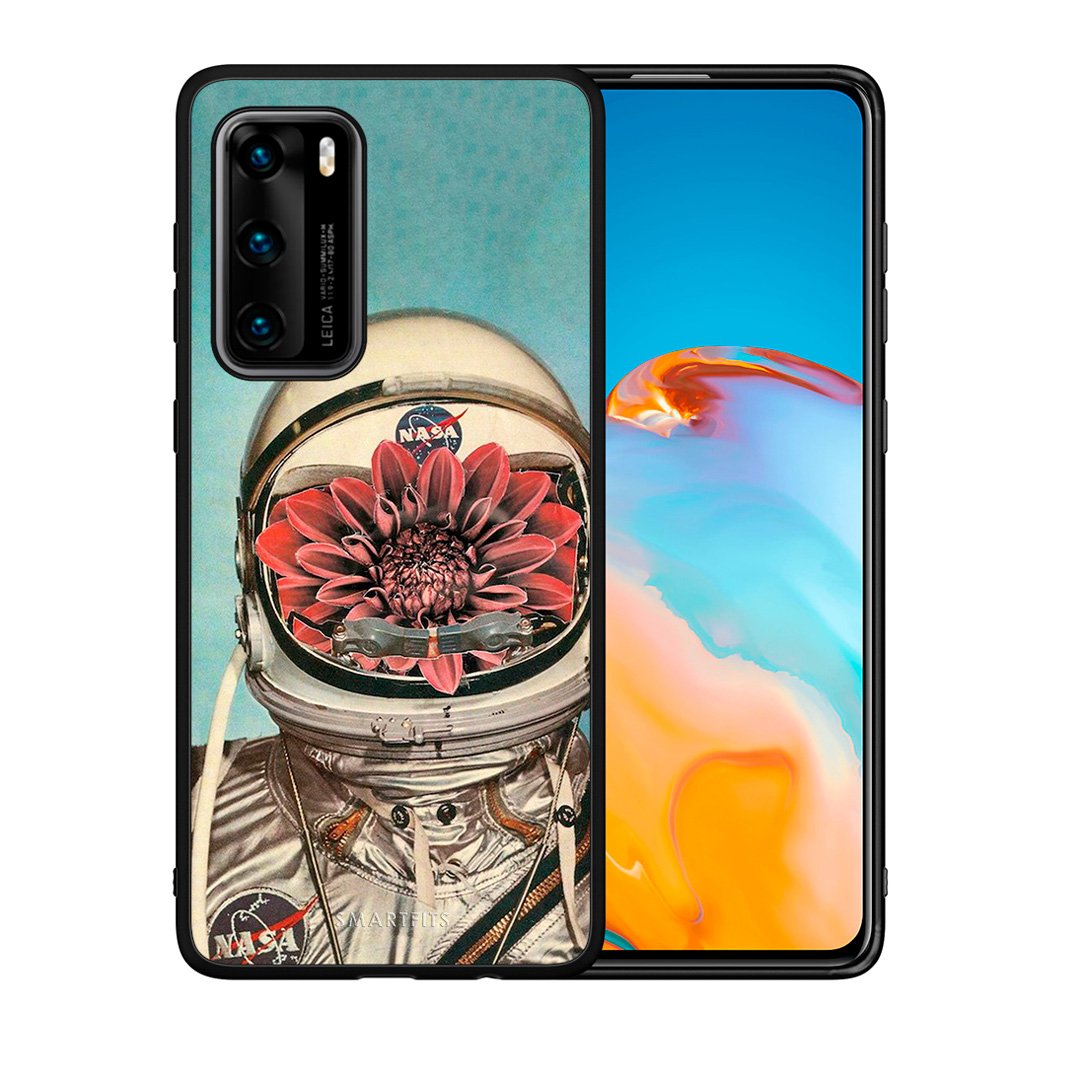 Θήκη Huawei P40 Nasa Bloom από τη Smartfits με σχέδιο στο πίσω μέρος και μαύρο περίβλημα | Huawei P40 Nasa Bloom case with colorful back and black bezels