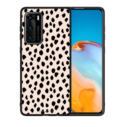 Θήκη Huawei P40 New Polka Dots από τη Smartfits με σχέδιο στο πίσω μέρος και μαύρο περίβλημα | Huawei P40 New Polka Dots case with colorful back and black bezels
