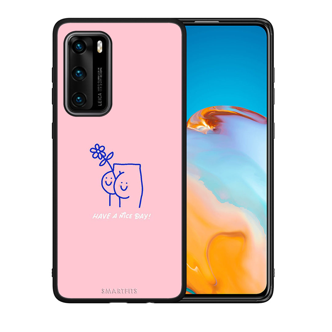 Θήκη Huawei P40 Nice Day από τη Smartfits με σχέδιο στο πίσω μέρος και μαύρο περίβλημα | Huawei P40 Nice Day case with colorful back and black bezels