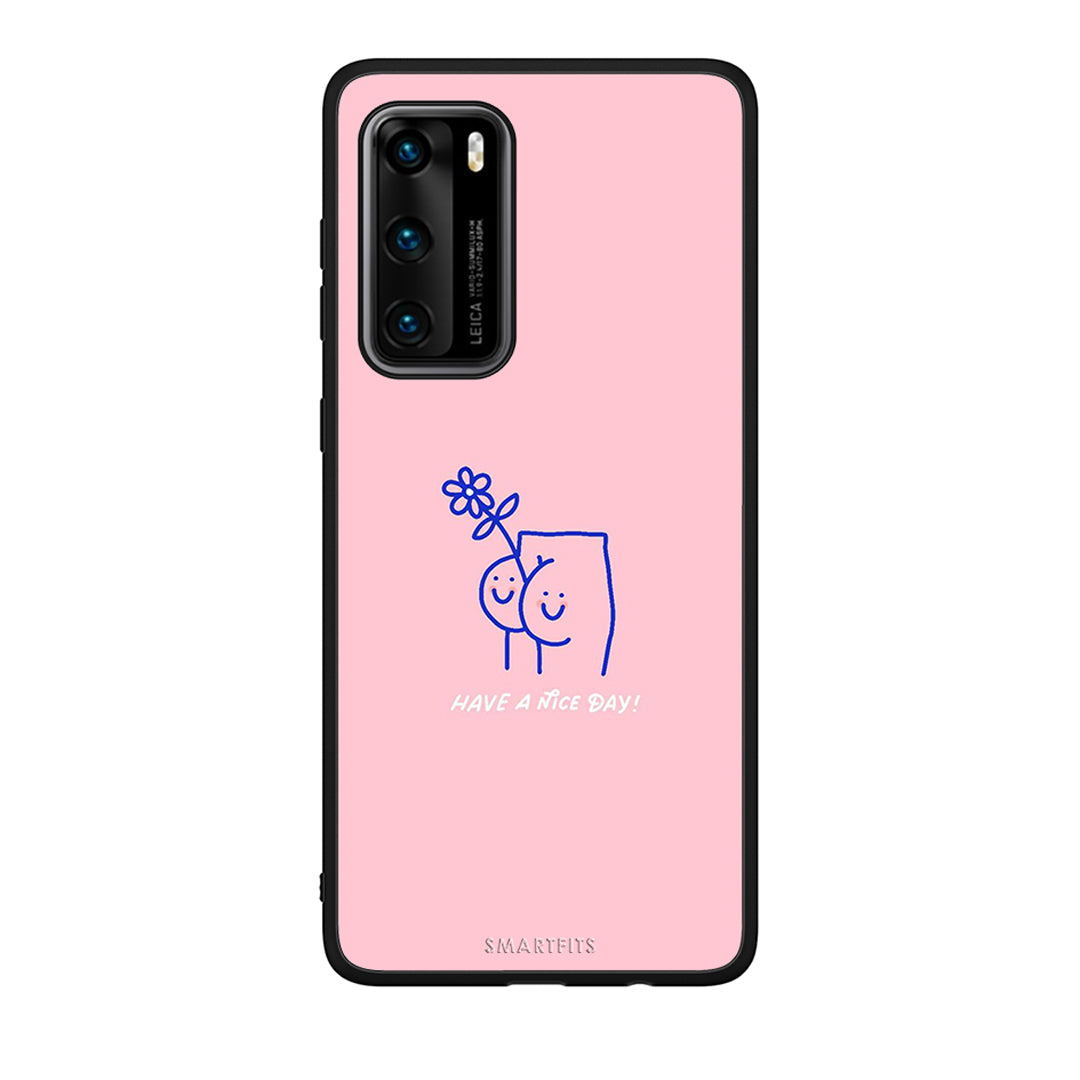 Huawei P40 Nice Day θήκη από τη Smartfits με σχέδιο στο πίσω μέρος και μαύρο περίβλημα | Smartphone case with colorful back and black bezels by Smartfits