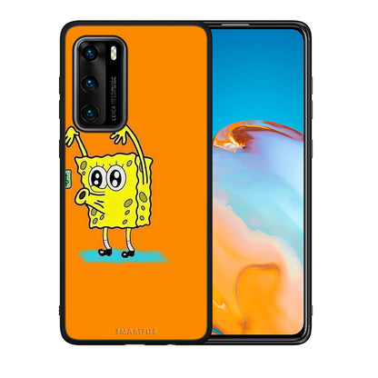 Θήκη Αγίου Βαλεντίνου Huawei P40 No Money 2 από τη Smartfits με σχέδιο στο πίσω μέρος και μαύρο περίβλημα | Huawei P40 No Money 2 case with colorful back and black bezels