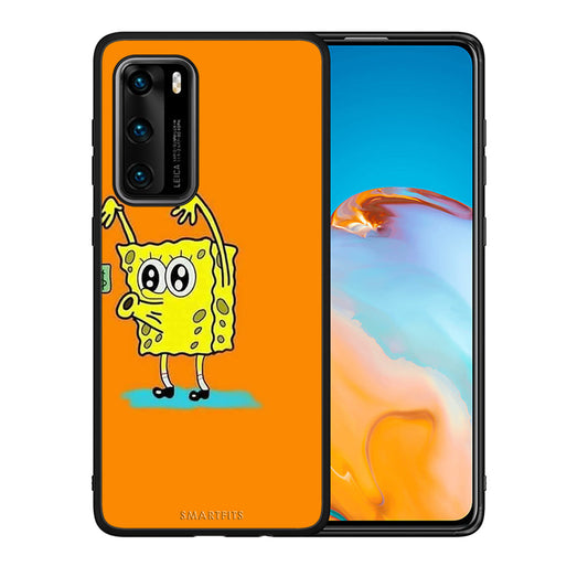 Θήκη Αγίου Βαλεντίνου Huawei P40 No Money 2 από τη Smartfits με σχέδιο στο πίσω μέρος και μαύρο περίβλημα | Huawei P40 No Money 2 case with colorful back and black bezels