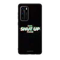 Thumbnail for Huawei P40 OMG ShutUp θήκη από τη Smartfits με σχέδιο στο πίσω μέρος και μαύρο περίβλημα | Smartphone case with colorful back and black bezels by Smartfits