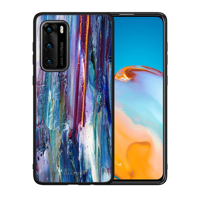 Θήκη Huawei P40 Winter Paint από τη Smartfits με σχέδιο στο πίσω μέρος και μαύρο περίβλημα | Huawei P40 Winter Paint case with colorful back and black bezels