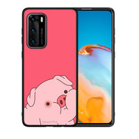 Thumbnail for Θήκη Αγίου Βαλεντίνου Huawei P40 Pig Love 1 από τη Smartfits με σχέδιο στο πίσω μέρος και μαύρο περίβλημα | Huawei P40 Pig Love 1 case with colorful back and black bezels