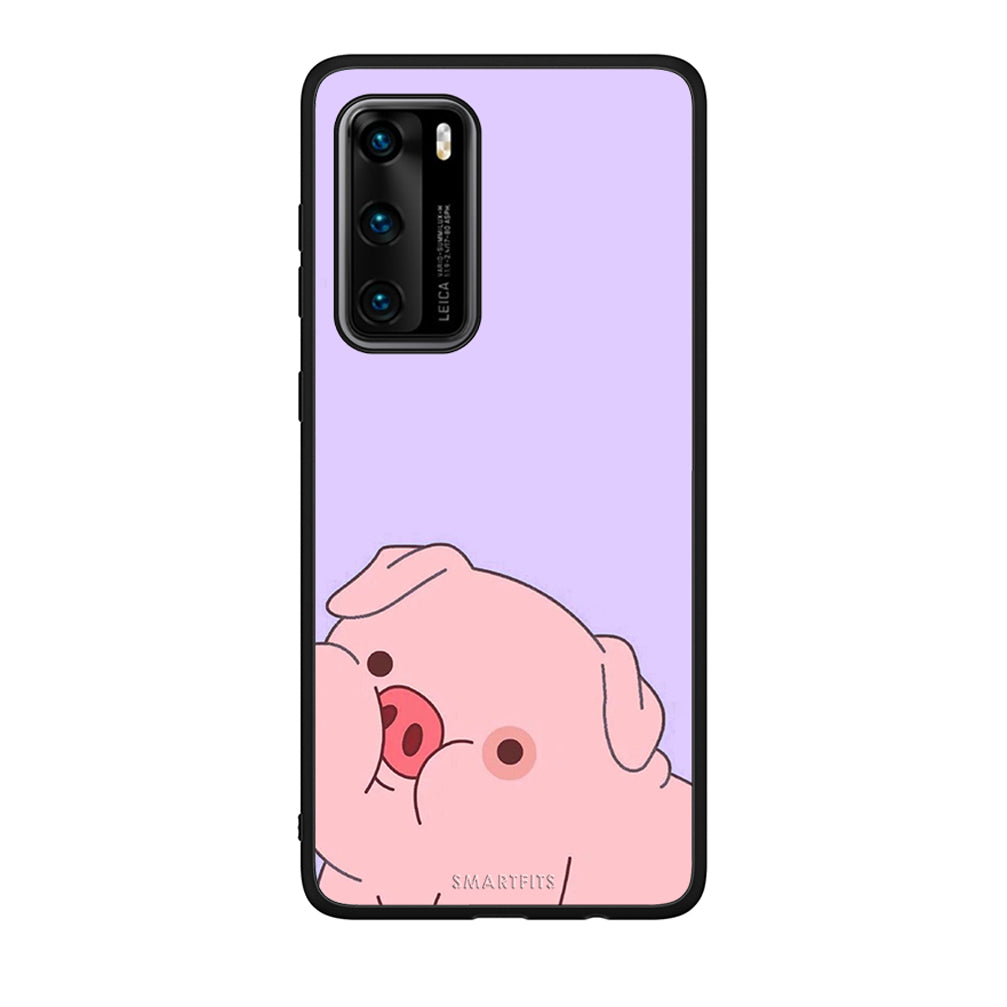 Huawei P40 Pig Love 2 Θήκη Αγίου Βαλεντίνου από τη Smartfits με σχέδιο στο πίσω μέρος και μαύρο περίβλημα | Smartphone case with colorful back and black bezels by Smartfits