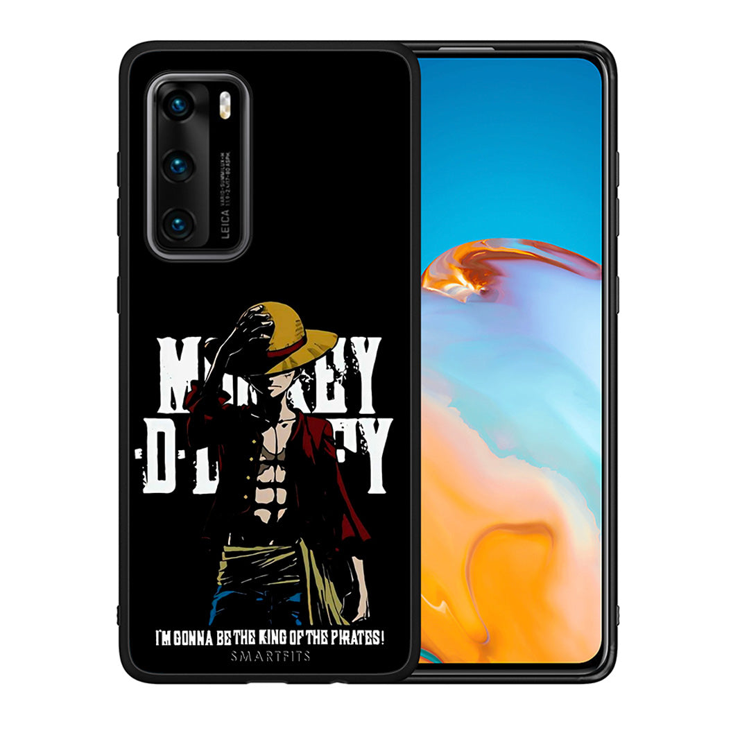 Θήκη Huawei P40 Pirate King από τη Smartfits με σχέδιο στο πίσω μέρος και μαύρο περίβλημα | Huawei P40 Pirate King case with colorful back and black bezels