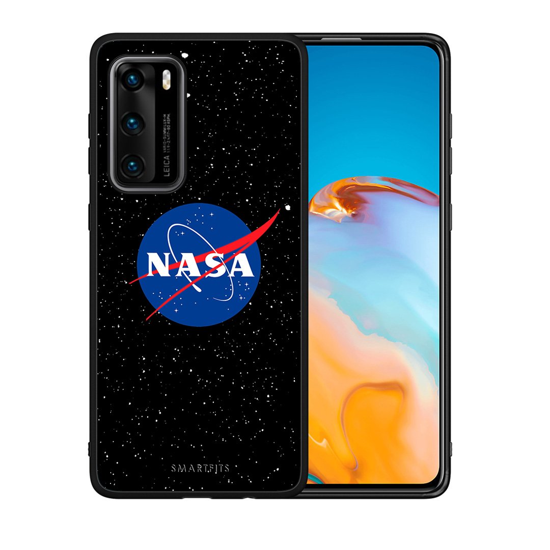 Θήκη Huawei P40 NASA PopArt από τη Smartfits με σχέδιο στο πίσω μέρος και μαύρο περίβλημα | Huawei P40 NASA PopArt case with colorful back and black bezels