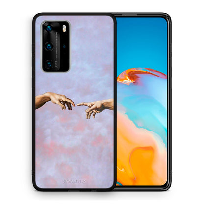 Θήκη Huawei P40 Pro Adam Hand από τη Smartfits με σχέδιο στο πίσω μέρος και μαύρο περίβλημα | Huawei P40 Pro Adam Hand case with colorful back and black bezels