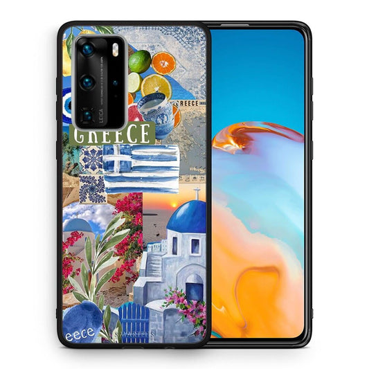 Θήκη Huawei P40 Pro All Greek από τη Smartfits με σχέδιο στο πίσω μέρος και μαύρο περίβλημα | Huawei P40 Pro All Greek case with colorful back and black bezels