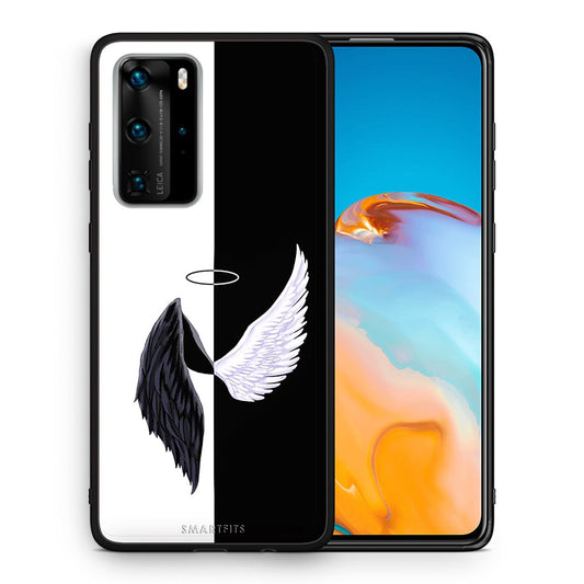 Θήκη Huawei P40 Pro Angels Demons από τη Smartfits με σχέδιο στο πίσω μέρος και μαύρο περίβλημα | Huawei P40 Pro Angels Demons case with colorful back and black bezels