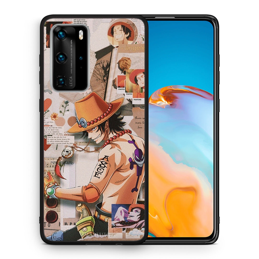 Θήκη Huawei P40 Pro Anime Collage από τη Smartfits με σχέδιο στο πίσω μέρος και μαύρο περίβλημα | Huawei P40 Pro Anime Collage case with colorful back and black bezels