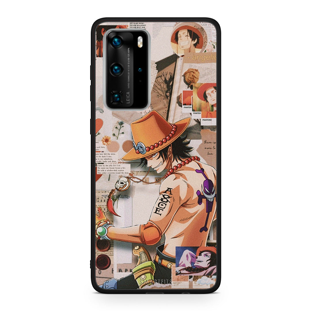 Huawei P40 Pro Anime Collage θήκη από τη Smartfits με σχέδιο στο πίσω μέρος και μαύρο περίβλημα | Smartphone case with colorful back and black bezels by Smartfits