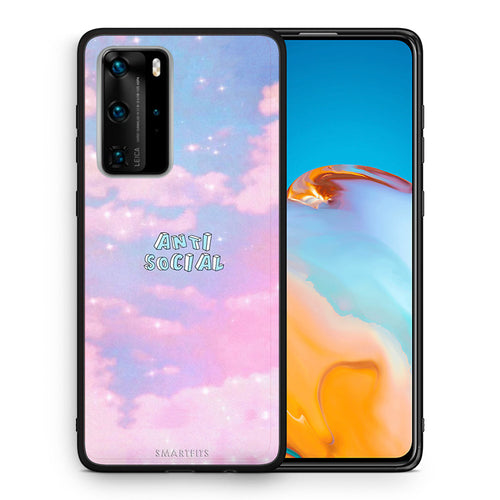 Θήκη Αγίου Βαλεντίνου Huawei P40 Pro Anti Social από τη Smartfits με σχέδιο στο πίσω μέρος και μαύρο περίβλημα | Huawei P40 Pro Anti Social case with colorful back and black bezels