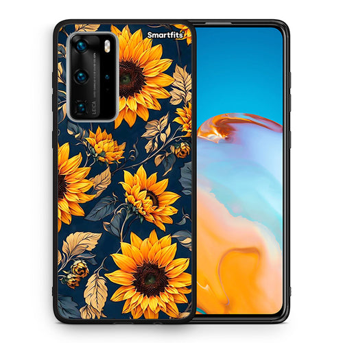 Θήκη Huawei P40 Pro Autumn Sunflowers από τη Smartfits με σχέδιο στο πίσω μέρος και μαύρο περίβλημα | Huawei P40 Pro Autumn Sunflowers case with colorful back and black bezels