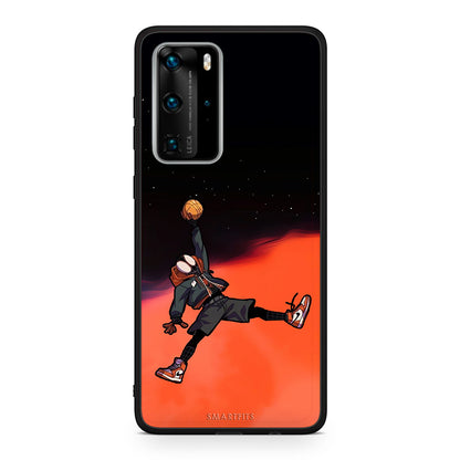 Huawei P40 Pro Basketball Hero θήκη από τη Smartfits με σχέδιο στο πίσω μέρος και μαύρο περίβλημα | Smartphone case with colorful back and black bezels by Smartfits