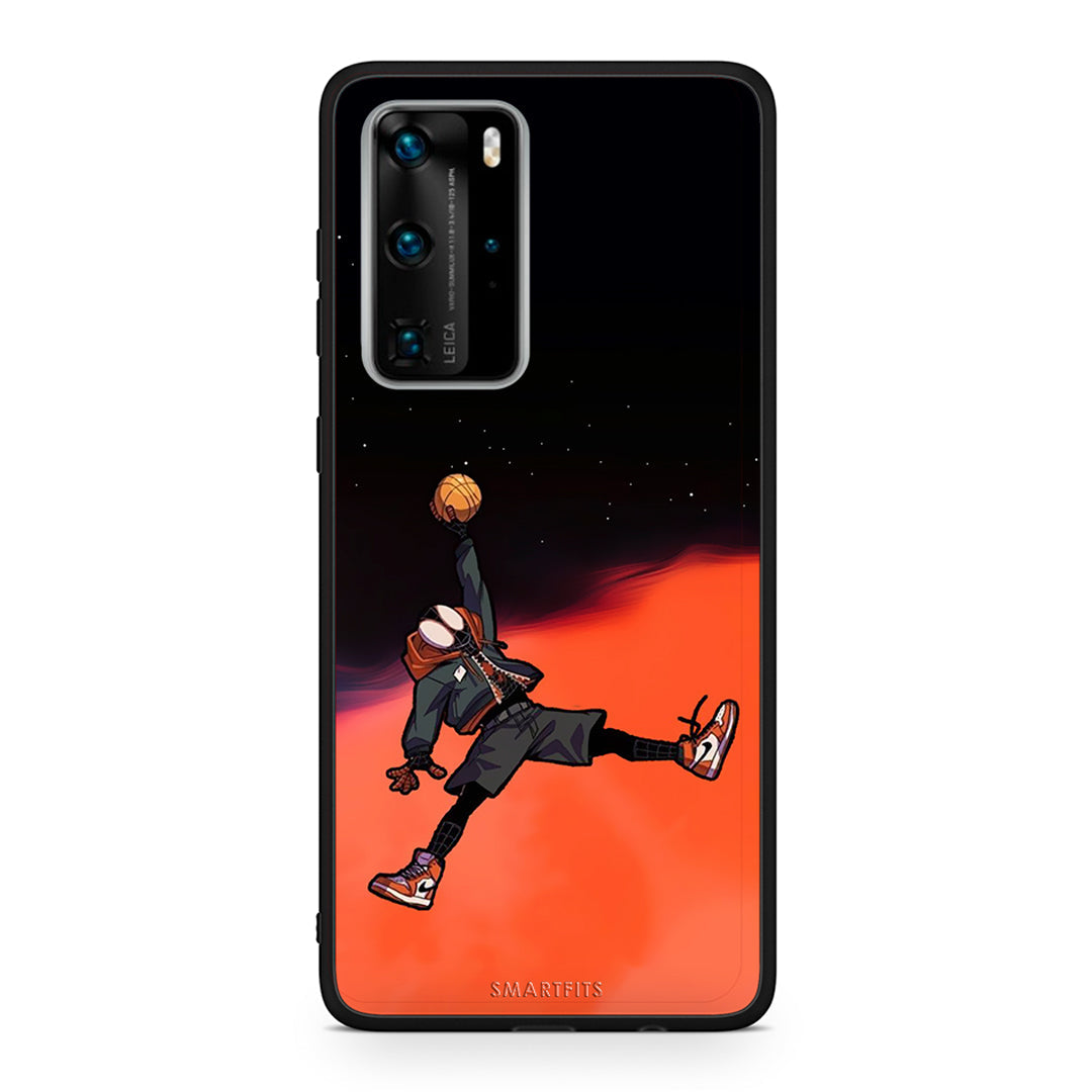Huawei P40 Pro Basketball Hero θήκη από τη Smartfits με σχέδιο στο πίσω μέρος και μαύρο περίβλημα | Smartphone case with colorful back and black bezels by Smartfits