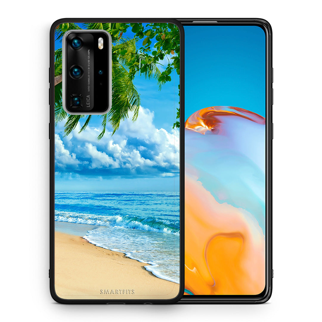 Θήκη Huawei P40 Pro Beautiful Beach από τη Smartfits με σχέδιο στο πίσω μέρος και μαύρο περίβλημα | Huawei P40 Pro Beautiful Beach case with colorful back and black bezels