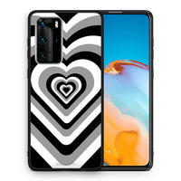 Thumbnail for Θήκη Huawei P40 Pro Black Hearts από τη Smartfits με σχέδιο στο πίσω μέρος και μαύρο περίβλημα | Huawei P40 Pro Black Hearts case with colorful back and black bezels