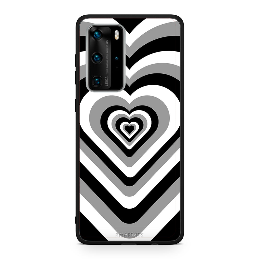 Huawei P40 Pro Black Hearts θήκη από τη Smartfits με σχέδιο στο πίσω μέρος και μαύρο περίβλημα | Smartphone case with colorful back and black bezels by Smartfits