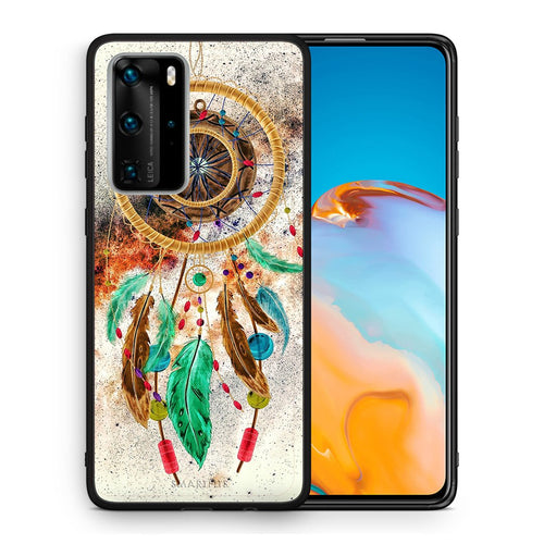 Θήκη Huawei P40 Pro DreamCatcher Boho από τη Smartfits με σχέδιο στο πίσω μέρος και μαύρο περίβλημα | Huawei P40 Pro DreamCatcher Boho case with colorful back and black bezels