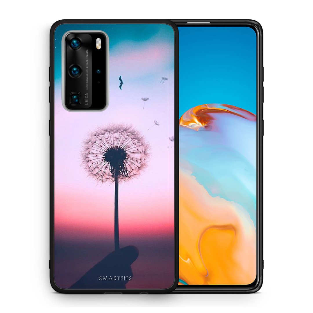 Θήκη Huawei P40 Pro Wish Boho από τη Smartfits με σχέδιο στο πίσω μέρος και μαύρο περίβλημα | Huawei P40 Pro Wish Boho case with colorful back and black bezels