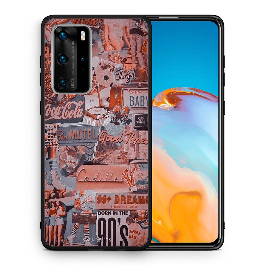 Θήκη Huawei P40 Pro Born In 90s από τη Smartfits με σχέδιο στο πίσω μέρος και μαύρο περίβλημα | Huawei P40 Pro Born In 90s case with colorful back and black bezels