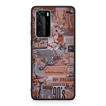 Huawei P40 Pro Born In 90s θήκη από τη Smartfits με σχέδιο στο πίσω μέρος και μαύρο περίβλημα | Smartphone case with colorful back and black bezels by Smartfits