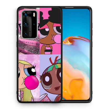 Θήκη Αγίου Βαλεντίνου Huawei P40 Pro Bubble Girls από τη Smartfits με σχέδιο στο πίσω μέρος και μαύρο περίβλημα | Huawei P40 Pro Bubble Girls case with colorful back and black bezels