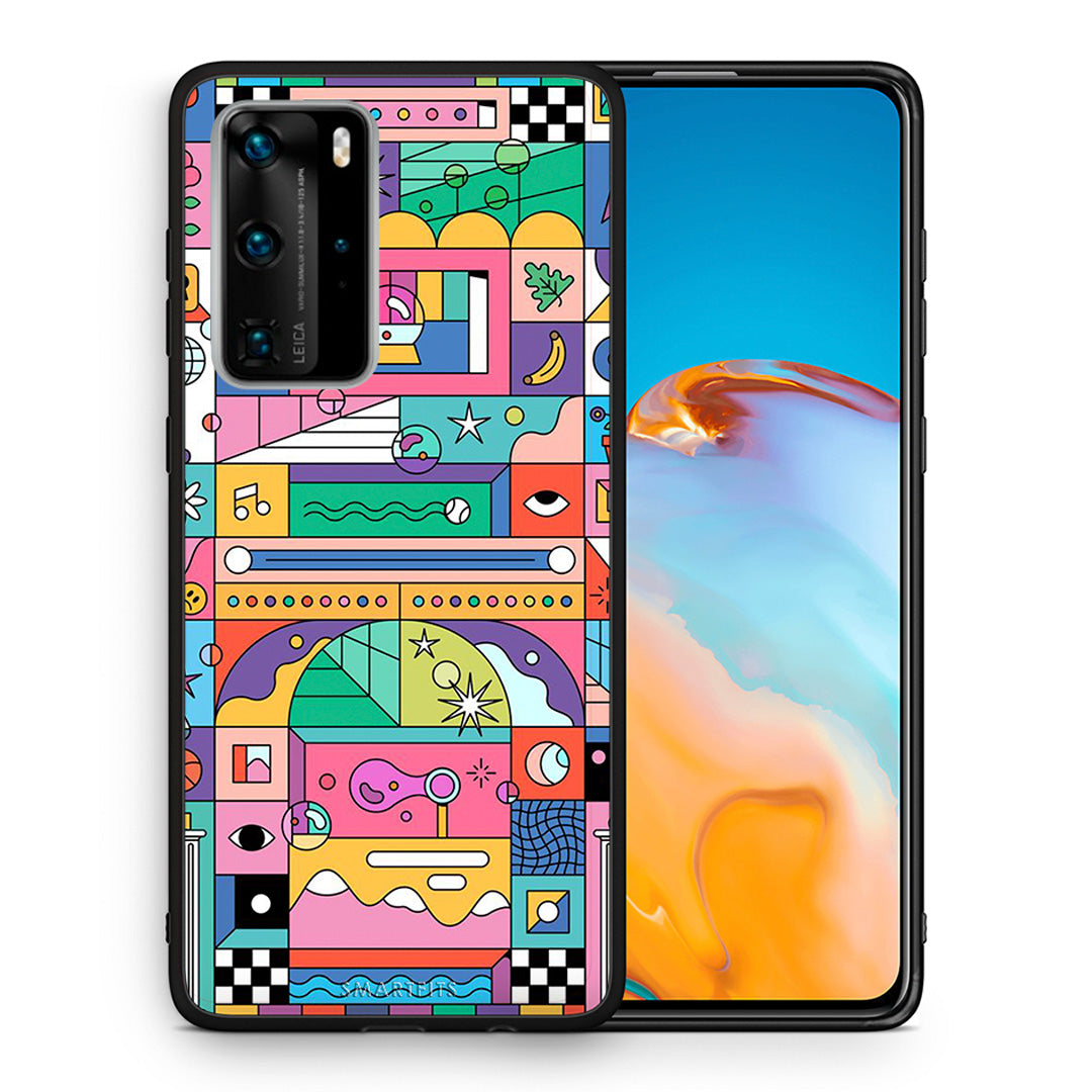 Θήκη Huawei P40 Pro Bubbles Soap από τη Smartfits με σχέδιο στο πίσω μέρος και μαύρο περίβλημα | Huawei P40 Pro Bubbles Soap case with colorful back and black bezels