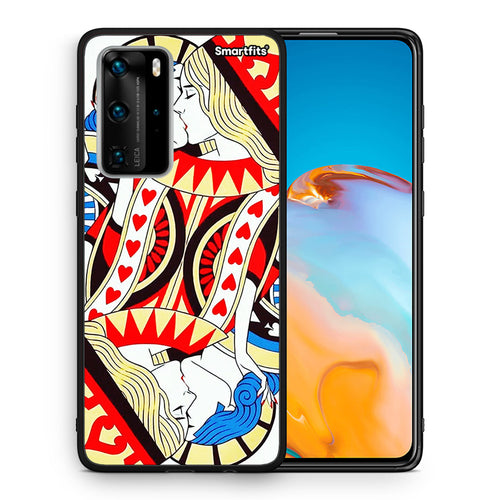Θήκη Huawei P40 Pro Card Love από τη Smartfits με σχέδιο στο πίσω μέρος και μαύρο περίβλημα | Huawei P40 Pro Card Love case with colorful back and black bezels