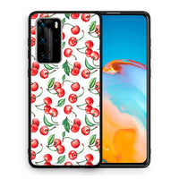 Thumbnail for Θήκη Huawei P40 Pro Cherry Summer από τη Smartfits με σχέδιο στο πίσω μέρος και μαύρο περίβλημα | Huawei P40 Pro Cherry Summer case with colorful back and black bezels